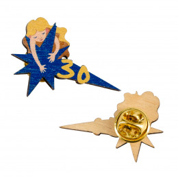 Значок деревянный с УФ-печатью