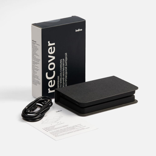 Внешний аккумулятор с беспроводной зарядкой reCover 8000 мАч, черный