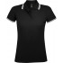 Рубашка поло женская Pasadena Women 200 с контрастной отделкой, черная с белым