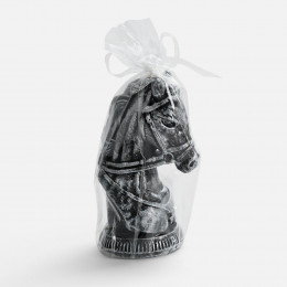 Свеча фигурная «Бюст лошади», серебристая