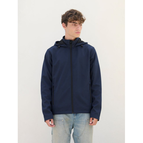 Куртка софтшелл с капюшоном мужская Race Men, темно-синяя