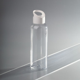 Бутылка для воды Plaske, прозрачная с белой крышкой