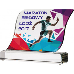 Награда стеклянная C065 (сувенир) 15см (10мм) футляр в комплекте