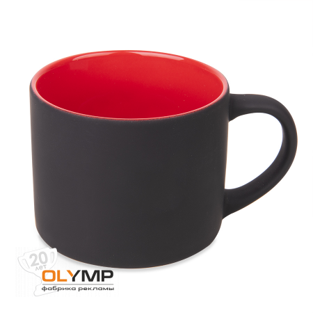 Кружка YASNA с покрытием SOFT-TOUCH                                                                                         черный, красный   